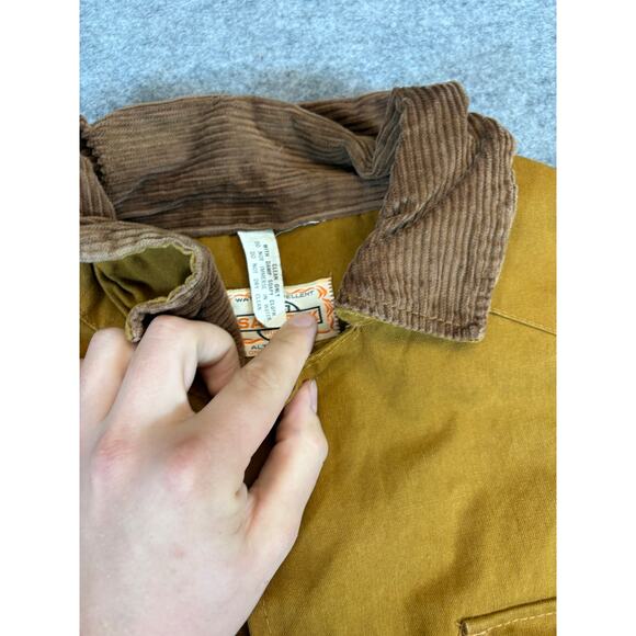 VINTAGE SafTBak Chore Jacket Mens XL Brown Duck Canvas Corduroy Collar Hunting - Picture 6 of 6